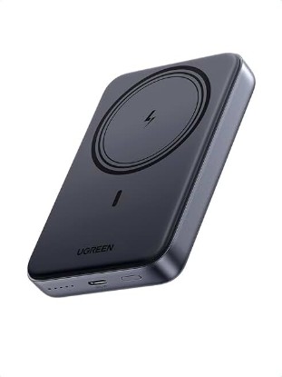Picture of UGREEN 10000mAh Magnetic Power Bank PD 20W USB-C for iPhone 16 Pro Max | MagSafe-compatible, USB-C 20W PD fast charging. Slim magnetic attachment for iPhones ClimatePartner certified