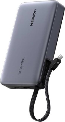 Picture of UGREEN Nexode 20000mAh 145W Built-in USB-C Power Bank | Built-in USB-C cable, 72Wh. Fast charges for MacBook, iPad, Samsung S25, Dell, HP ClimatePartner certified