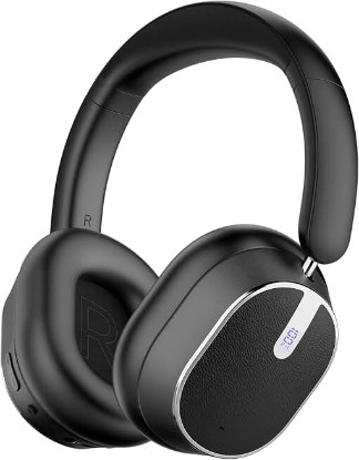 Picture of Hybrid Active Noise Cancelling Bluetooth Headphones Wireless Headphones | Over Ear, 120H Playtime, Hi-Res Audio, Deep Bass, Memory Foam Ear Cups for Home Office Travel Black