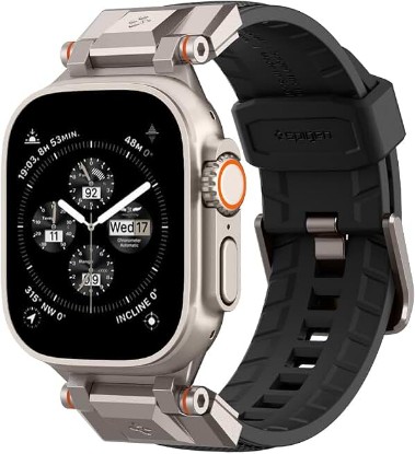 Picture of Spigen DuraPro Armor for Apple Watch Band, Durable Metal Connector Strap | For Apple Watch Ultra 3/2/1 49mm, Series 10 46mm, 9/8/7 45mm, SE2/SE/6/5/4 44mm, 3/2/1 42mm Rugged Wristband