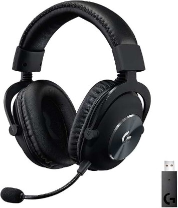 Picture of Logitech G PRO X Wireless Lightspeed Gaming Headset - Black | Lightspeed, Blue VO!CE mic filter, 50 mm PRO-G drivers, DTS Headphone:X 2.0 surround sound, 20+ hour battery life