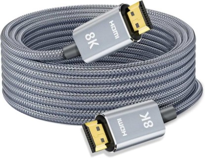 Picture of HDMI Cable Fiber Optic 8K 4K 100 ft, 8K 60Hz / 4K 120Hz Ultra High Speed | HDMI 2.1 Cord, 48Gbps, eARC, HDR, 48 bit, Braided, 3D, HDCP 2.2, Compatible with Xbox, PS5, TV, Laptop, Monitor, Projector