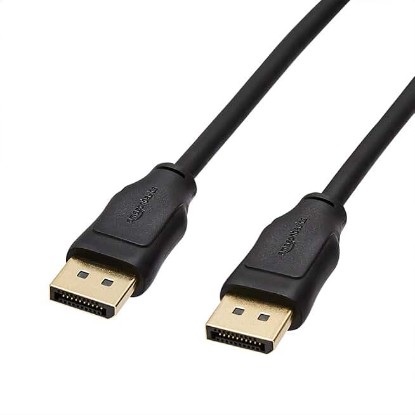 Picture of Amazon Basics 10-Pack DisplayPort 1.2 Cable, 4K@60Hz, 2K@165Hz, 21.6Gbps High-Speed, Gold-Plated Plugs, 6 Foot, Black