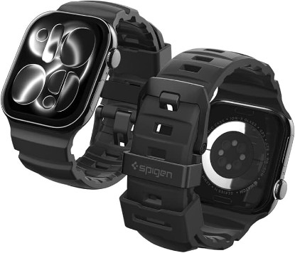 Picture of Spigen for Apple Watch Band, Water-Resistant Sport Silicone Strap | For Apple Watch Ultra 3/2/1 49mm, Series 11/10 46mm, 9/8/7 45mm, SE3/SE2/SE/6/5/4 44mm, 3/2/1 42mm WBF2