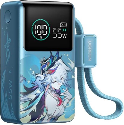 Picture of UGREEN x Honkai Star Rail 10000mAh 55W Built-in Cable Power Bank | Honkai: Star Rail limited. Built-in cable, 45W 3 ports. for MacBook Air, iPhone 17, Steam Deck