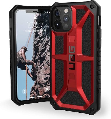 Picture of URBAN ARMOR GEAR UAG Designed for iPhone 12 Case/iPhone 12 Pro Case [6.1-inch Screen] Rugged Lightweight Slim Shockproof Premium Monarch Protective Cover, Crimson