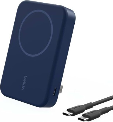 Picture of Belkin 10000mAh 15W Qi2 MagSafe Power Bank w/Built-in Kickstand | Wireless Charging Battery Pack, iPhone 17, Air, Pro, Pro Max, AirPods, Apple Watch, Google Pixel 10, Built-in Stand, Magnetic ClimatePartner certified