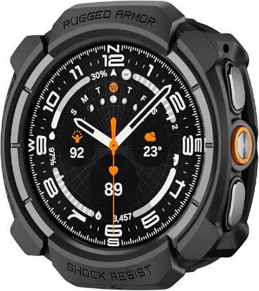 Picture of Spigen Rugged Armor for Samsung Galaxy Watch Ultra 2 Case (2026) | Durable Protective Flexible Scratch Resistant Shock Proof TPU Cover - Matte Black