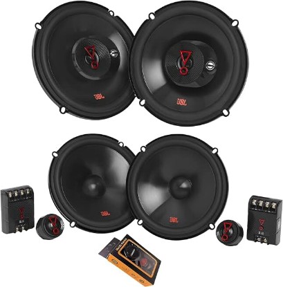 Picture of JBL Stage 3637F 3-Way + Stage 3607CF Car Speakers Bundle – 660W Max Combined Power, 6.5" Coaxial & Component System with Crossovers - Full Vehicle Audio Upgrade