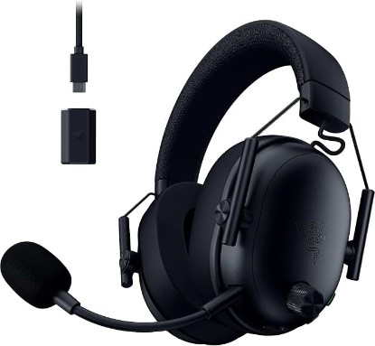 Picture of Razer BlackShark V3 Wireless PC Gaming Headset, 70 Hr Battery, Black | 50mm Drivers, Super Wideband Mic, 2.4 GHz, Bluetooth, Wired USB-C, Works with Mac, PS5, Nintendo Switch, Smartphone ECOLOGO