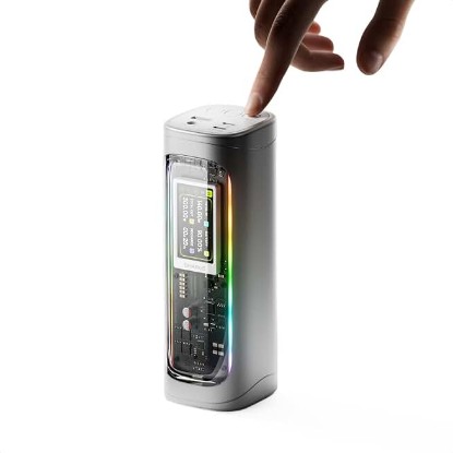 Picture of Shargeek 300W Power Bank, 24000mAh Laptop Portable Charger with DC Port | 140W PD3.1 USB-C Fast Charging for MacBook Pro, Adjustable DC Output, Transparent Design, Smart Display, RGB Light