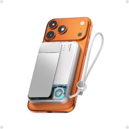 Picture of sharge for MagSafe Power Bank Qi2.2 25W 10000mAh Magnetic Portable Charger | ICEMAG 3 35W USB-C Fast Charging with Active Cooling& Built-in Cable, Transparent Design, Wireless Battery Pack