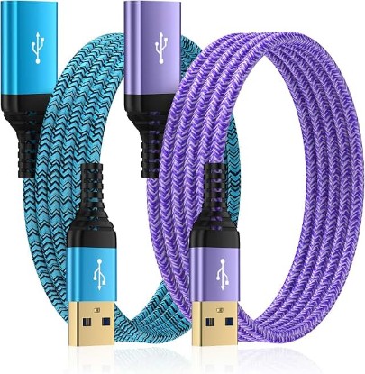 Picture of USB Extension Cable 6FT, 2Pack USB Extender USB3.0 Extension Cord Type A | Male to Female Extender Cable 5Gbps High Speed Data Transfer for Gamepad,Keyboard,Webcam,Mouse,Camera,Flash Drive,Hard Drive