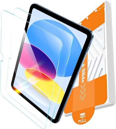 Picture of EZ-GLAZ-for iPad A16 11th (11 Inch)/10th Gen (10.9 Inch) Screen Protector | (2025/2022), Military-Grade Shatterproof, 9H+ Tempered Glass with Installation Box, Anti-Scratch, HD Clarity, Bubble Free Global Recycled Standard