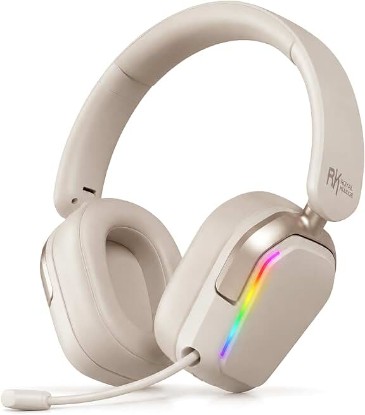 Picture of RK ROYAL KLUDGE HG101 V2 Wireless Gaming Headset, for Xbox/PS5/PC/Switch | Bluetooth 6.0/2.4Ghz/Wired Headset, 7.1 Surround Sound, 40mm Drivers, Adjustable Headband, Retract Mic, USB/3.5mm Jack, Grey Global Recycled Standard