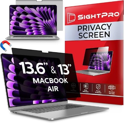 Picture of SightPro Magnetic Privacy Screen for MacBook Air 13 & 13.6 Inch (2022-2026, M2-M5) Patented Removable Laptop Privacy Filter Shield and Protector