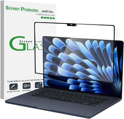 Picture of amFilm Screen Protector for MacBook Air 15'' M4/M3/M2 Chip Tempered Glass | Scratch Protection, Easy to Instllation & Bubble Free, HD Clear, Ultra Thin (Clear, 15'')