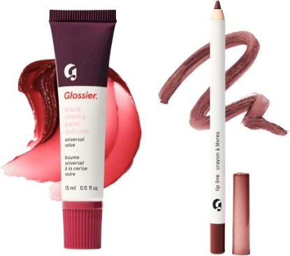 Picture of Glossier Lip Duo, Black Cherry Balm Dotcom + Flush Liner, 2 Count | Burgundy & Red, Defines, Shapes & Hydrates, Tinted Universal Salve + Creamy Enhancing Pencil, Smudge & Transfer Resistant