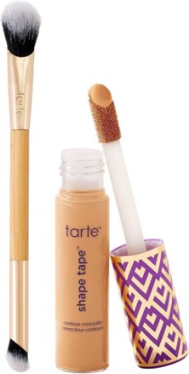 Picture of tarte shape tape concealer & brush – Instant Full Coverage for Under Eye, Dark Circles, Fine Lines, Redness & Discoloration, Dermatologist-Tested, Vegan, Cruelty Free