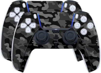 Picture of Skin Compatible with PlayStation 5 PS5 Controller (2 Pack) - Black Camo - Premium 3M Vinyl Protective Wrap Decal Cover - Easy to Apply | Crafted in The USA by MightySkins