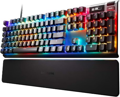Picture of SteelSeries Apex Pro HyperMagnetic Gaming Keyboard — Adjustable Actuation — OLED Screen — RGB – USB Passthrough​