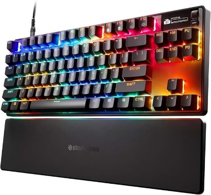 Picture of SteelSeries Apex Pro TKL Gen 3 - HyperMagnetic Gaming Keyboard - OmniPoint 3.0 Switches - Adjustable Response - Rapid Trigger - Rapid Tap/SOCD - OLED - PBT Keycaps - USB-C - US Layout QWERTY
