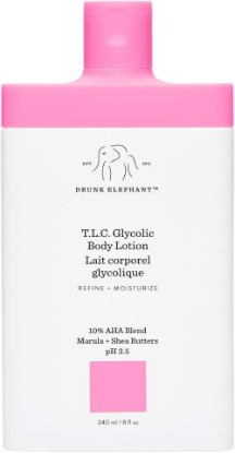 Picture of Drunk Elephant T.L.C. Glycolic Body Lotion - 240 ml/8 fl oz - Lightweight 10% Exfoliating AHA Lotion - Clean Clinical Skincare - Cruelty-Free - Free of Essential Oils, Silicones, and Fragrance