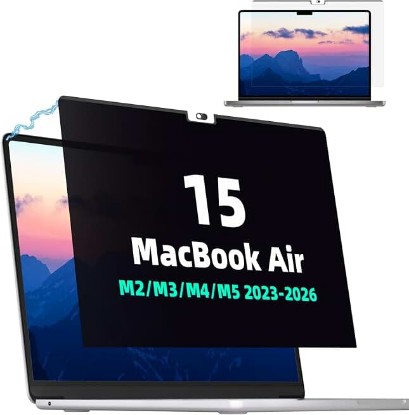 Picture of Magnetic Privacy Screen for MacBook Air 15 Inch (2023-2026, M2, M3, M4, M5),Removable Anti Glare Blue Light Filter for Mac 15.3In Laptop Privacy Filter Shield Protector