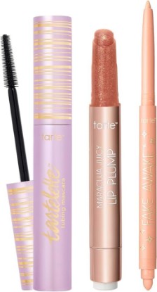 Picture of tarte viral must haves trio – Makeup Set with Hydrating Lip Plumper Gloss Balm, Smudge-Proof Longwear Mascara for Volume & Length, Cruelty-Free, full size, rosy copper
