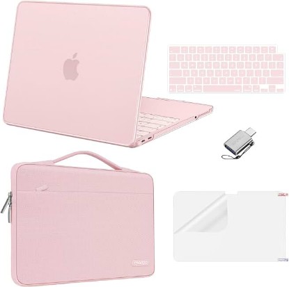 Picture of MOSISO Compatible with MacBook Neo Case 13 inch 2026 A3404 A18 Pro Chip | Crack & Scratch Resistant Hard Shell Case&360 Protective Sleeve Bag&Keyboard Cover&Screen Protector&Type C, Blush