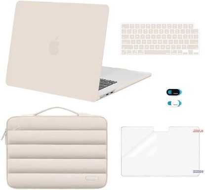 Picture of MOSISO Compatible with MacBook Air 15 inch Case M5 2026 M4 M3 M2 2025-2023 | A3448 A3241 A3114 A2941, Protective Hard Shell Case&Puffy Sleeve Bag&Keyboard Skin&Webcam Cover&Screen Film, Sand
