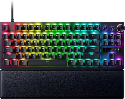 Picture of Razer Huntsman V3 Pro TKL Esports Gaming Keyboard, Black | Analog Optical Switches, Snap Tap, Rapid Trigger, Adjustable Actuation, Media Keys & Dial, Doubleshot PBT Keycaps, Wrist Rest ECOLOGO
