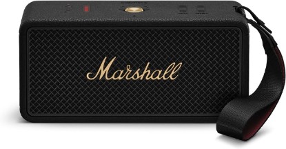 Picture of Marshall Middleton II Portable Bluetooth Speaker - Rugged Waterproof/Dust-Proof Design | Loud Stereo Sound, Deep Bass | Compact and Wireless for Travel and Outdoors - Black and Brass