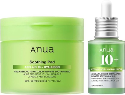 Picture of ANUA Azelaic Acid Redness Soothing Prep & Boost Duo | Soothing & Calming Synergy, Spot Care with Mini Sheet Mask for Day & Night Routine, Korean skincare set