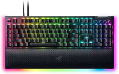 Picture of Razer BlackWidow V4 Pro Wired Mechanical Gaming Keyboard, Yellow Switches | Linear & Silent Switches, Doubleshot ABS Keycaps, Command Dial, 8 Dedicated Macro Keys, Chroma RGB, Snap Tap, Wrist Rest