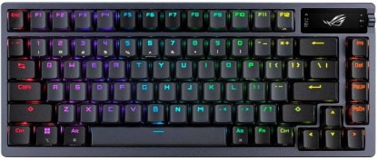 Picture of ASUS ROG Azoth Wireless Mechanical Gaming Keyboard – 75% TKL, Tri-Mode Connectivity, Hot Swappable Pre-lubed ROG NX Snow Linear Switches, PBT Keycaps, RGB, OLED Display, PC/Mac Support - Black