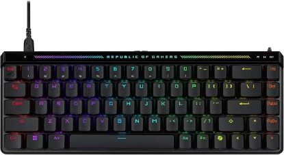 Picture of ASUS ROG Falchion Ace HFX Hall Effect Gaming Keyboard – 65% TKL, Dual USB-C, Magnetic Switches, Rapid Trigger, Speed Tap, 8000 Hz Polling, Touch Panel, Portable, Protective Cover, PBT Keycaps - Black