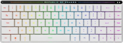 Picture of ASUS ROG Falchion RX Low Profile Wireless Gaming Keyboard – 65% Compact TKL, Tri-Mode Connectivity, ROG RX Red Optical Switches, RGB, Touch Panel, Keyboard Cover, PC/Mac Support - White