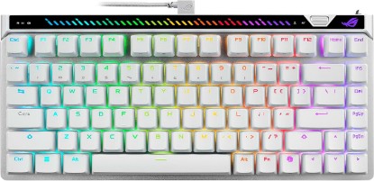 Picture of ASUS ROG Falchion Ace 75 HE Wired Analog Hall Effect Gaming Keyboard– 75% TKL, USB, Hot Swappable HFX V2X Magnetic Switch, Rapid Trigger, 8KHz Polling, PBT Keycap, Carry Case, Web based Config - White