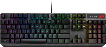 Picture of ASUS ROG Strix Scope RX Gaming Mechanical Keyboard, Red Optical Switches, USB 2.0 Passthrough, 2X Wider Ctrl Key, Aura Sync, Armoury Crate RGB Lighting, Black