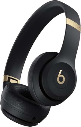 Picture of Beats Solo 4 - Wireless On-Ear Bluetooth Headphones, Up to 50-Hour Battery Life, Ultra-Lightweight Comfort, Powerful and Balanced Sound, Apple & Android Compatible - Black & Gold