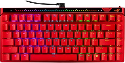 Picture of ASUS ROG Falchion Ace 75 HE Wired Analog/Hall Effect Gaming Keyboard – 75% TKL, USB, Hot Swappable HFX V2X Magnetic Switch, Rapid Trigger, 8KHz Polling, PBT Keycap, Carry Case, Web-Based Config - Red