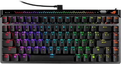 Picture of ASUS ROG Falchion Ace 75 HE Wired Analog/Hall Effect Gaming Keyboard– 75% TKL, USB, Hot Swappable HFX V2X Magnetic Switch, Rapid Trigger, 8KHz Polling, PBT Keycap, Carry Case, Web-based Config - Black