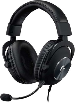 Picture of Logitech G PRO X Wired Gaming Headset - Black | Blue VO!CE Detachable Boom Mic, DTS 7.1, 50 mm Drivers, USB/3.5mm Aux, Spare Memory Foam Ear Pads, Bag & USB DAC Included