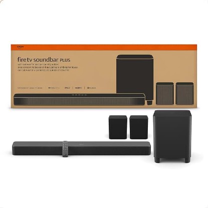 Picture of Amazon Fire TV Soundbar Plus with subwoofer and surround sound speakers (newest model), 5.1 channel, Dolby Atmos, clear dialogue