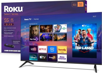 Picture of Roku 55-Inch Select Series Smart TV 2026-4K QLED TV - Roku TV | Flat Screen QLED Television with Voice Remote, Wi-Fi & Bluetooth Headphone Mode - Streaming Live Local News, Sports, & Movies