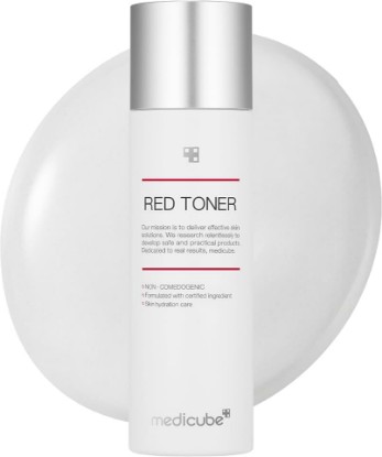 Picture of medicube Red Toner 2.0 for Sensitive, Dry Skin | Low-Irritation Toner for Soothing & Hydration - Formulated with BHA, Niacinamide & Adenosine, Korean Skincare, 3.38 fl. oz