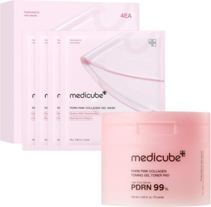 Picture of medicube PDRN Jelly Duo - PDRN Collagen Gel Mask and Gel Toner Pad | Salmon DNA PDRN Pink Collagen Jelly Gel Mask and PDRN Collagen Jelly Pad for Quick Glow & Targeted Care, Korean Skincare