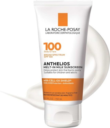 Picture of La Roche-Posay Anthelios Melt-In Milk Sunscreen for Face & Body SPF 100 | Lightweight, fast-absorbing sunscreen with antioxidants for broad spectrum protection. Oil free and oxybenzone free.