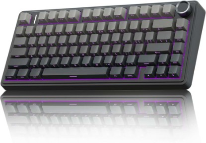 Picture of AULA F75 Pro Wireless Mechanical Keyboard,75% Hot Swappable Custom Keyboard with Knob,RGB Backlit,Pre-lubed Reaper Switches,Side Printed PBT Keycaps,2.4GHz/USB-C/BT5.0 Mechanical Gaming Keyboards Global Recycled Standard